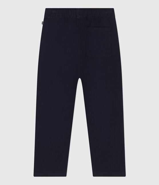 Petit Bateau Cotton and Linen Twill Tie Waist Pants