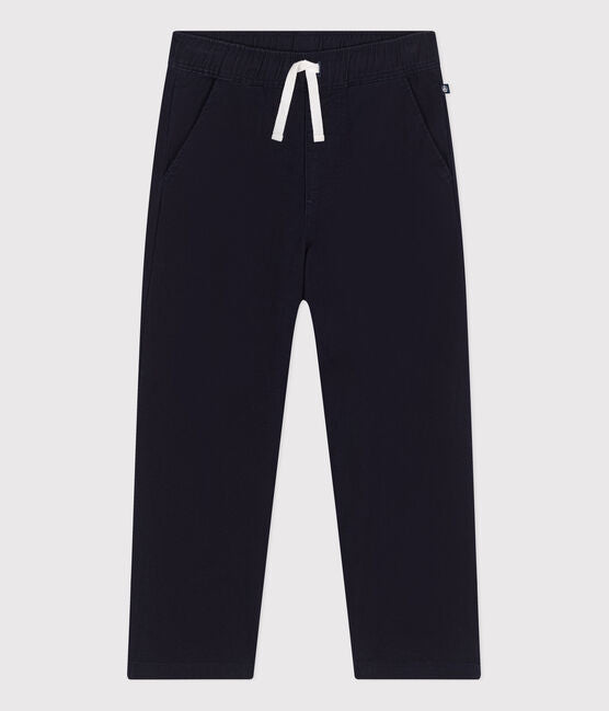 Petit Bateau Cotton and Linen Twill Tie Waist Pants