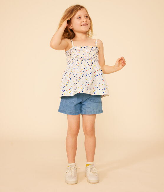 Petit Bateau Girls Sleeveless Cotton Top - Dots