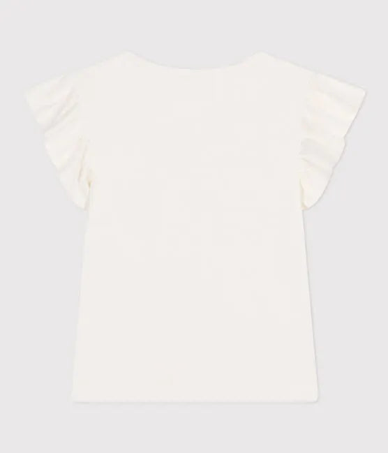 Petit Bateau Short Sleeve Tee with Ruffles