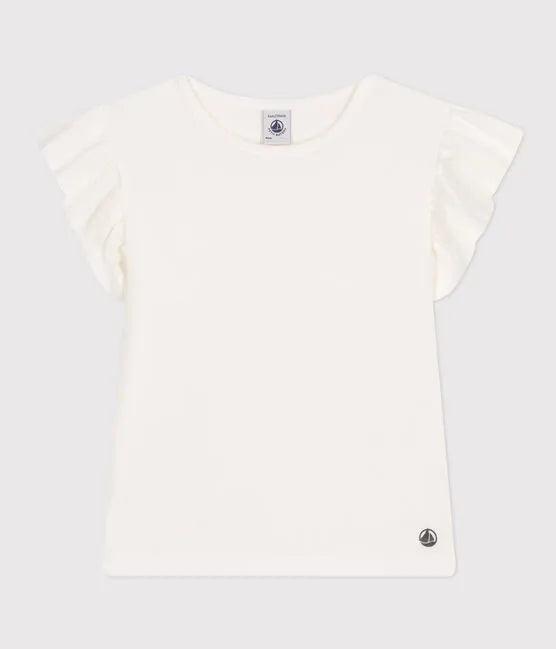 Petit Bateau Short Sleeve Tee with Ruffles