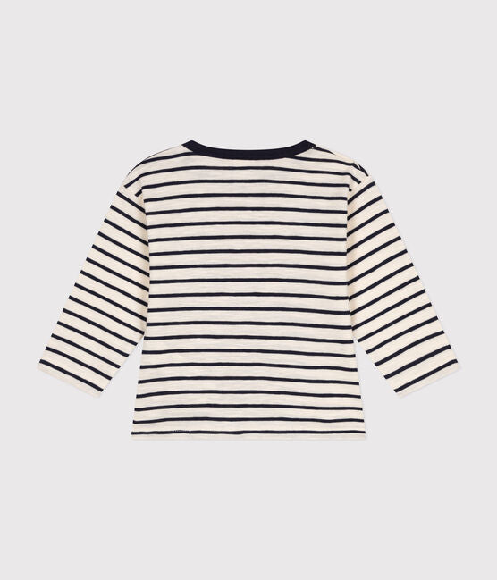 Petit Bateau Long Sleeve Infant Tee with Pocket