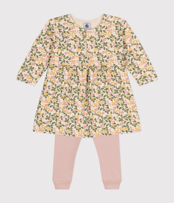 Petit Bateau Baby Girl Long Sleeve Floral Dress and Leggings