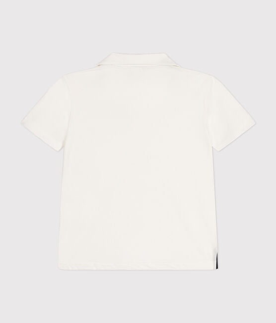 Petit Bateau Short Sleeve Polo - White