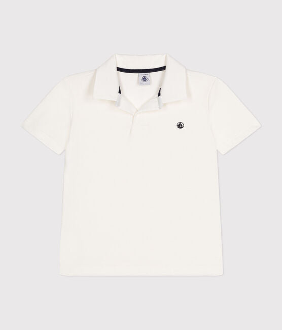 Petit Bateau Short Sleeve Polo - White