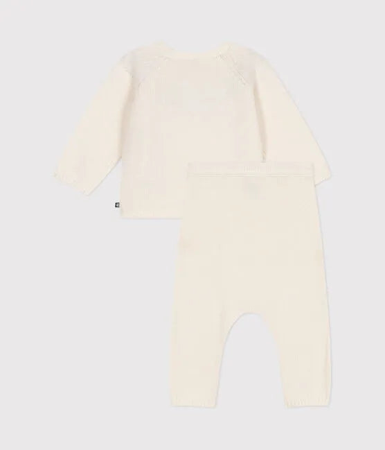 Petit Bateau Baby Knit Set with Heart Detail