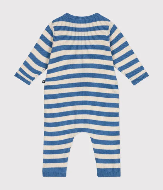 Petit Bateau Baby Knit Striped Romper