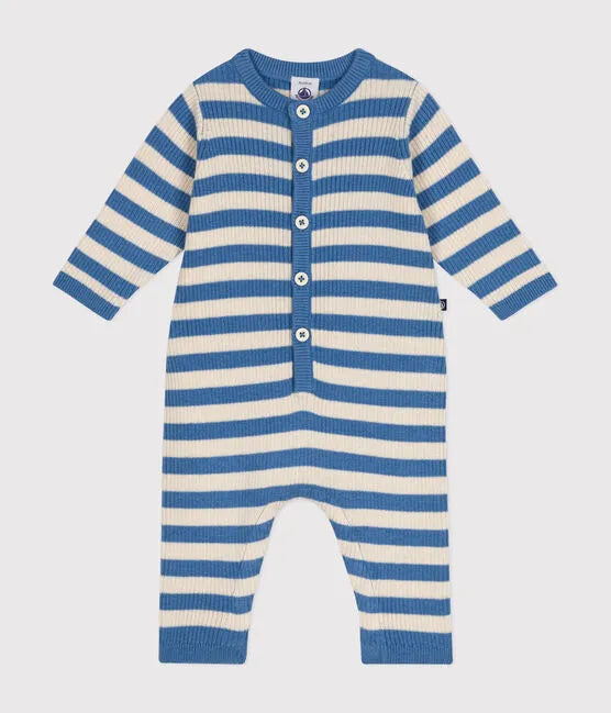 Petit Bateau Baby Knit Striped Romper