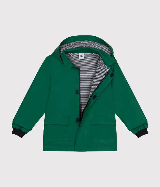 Petit Bateau Hooded Rain Jacket - Green