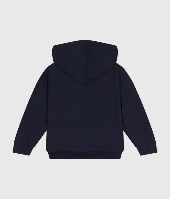 Petit Bateau Girl Zip Up Hoodie with Heart Detail