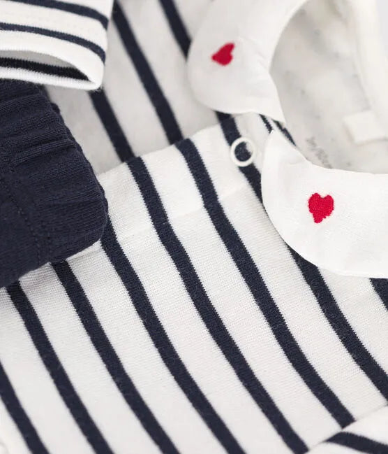 Petit Bateau Baby Girl Striped Dress with Leggings