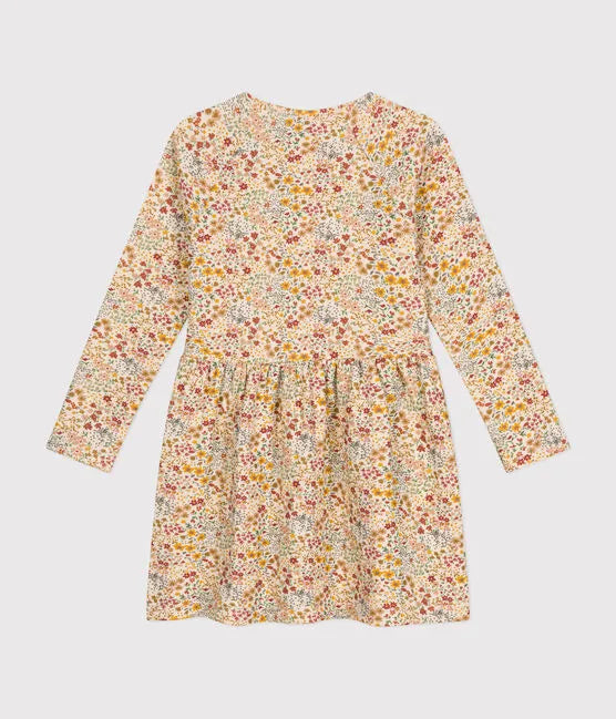 Petit Bateau Girl Longsleeve Floral Dress