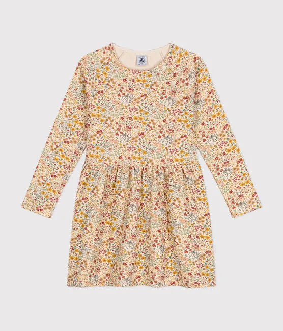 Petit Bateau Girl Longsleeve Floral Dress