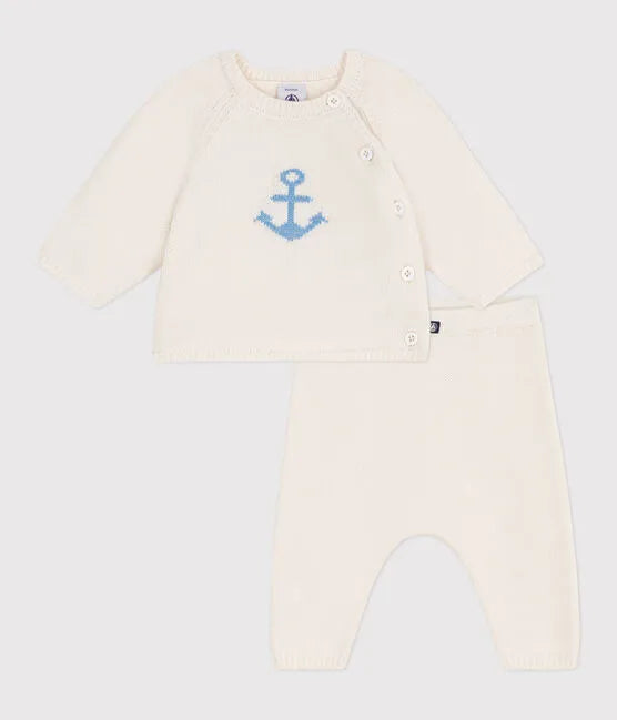 Petit Bateau Baby Knit Set with Anchor