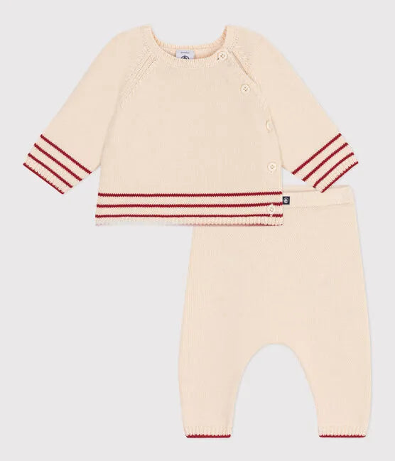 Petit Bateau Baby Knit Set with Stripes