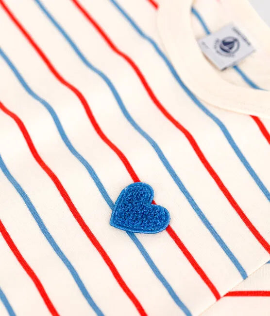 Petit Bateau Children's Tee with Stripes and Heart