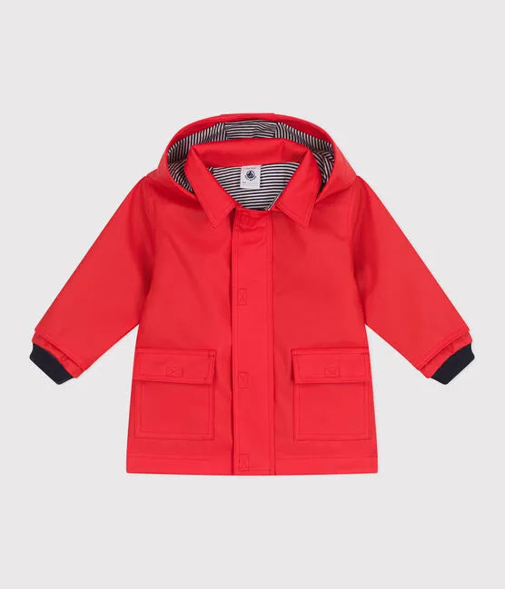 Petit Bateau Hooded Rain Jacket - Spicy Red