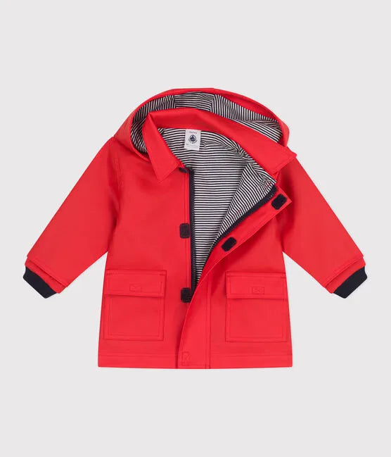 Petit Bateau Hooded Rain Jacket - Spicy Red