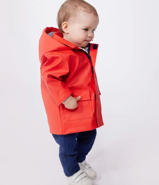 Petit Bateau Hooded Rain Jacket - Spicy Red