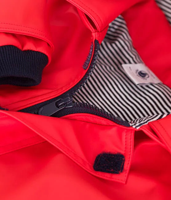 Petit Bateau Hooded Rain Jacket - Spicy Red