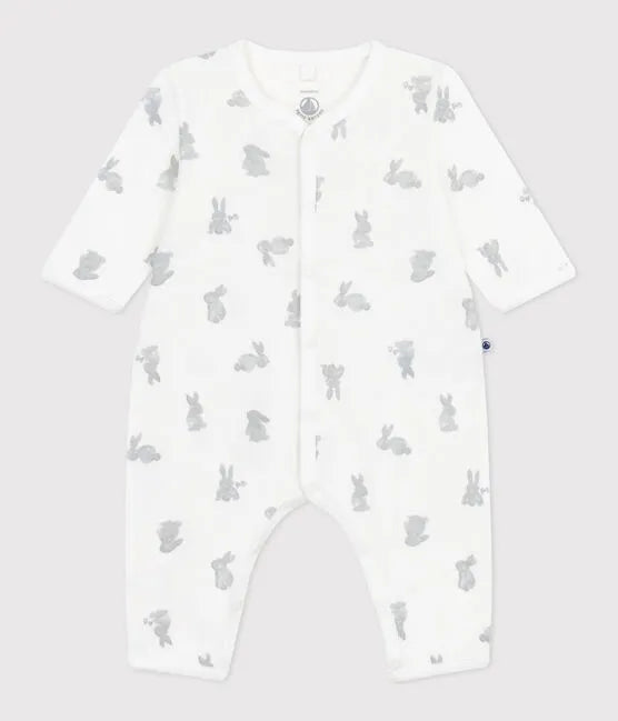 Infant Footless Rabbit Print Romper