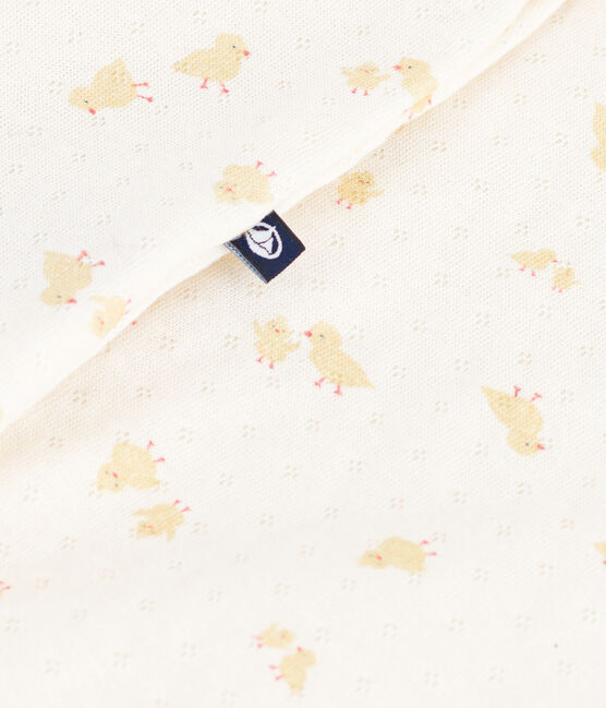 Petit Bateau Baby Long Sleeve Chick Print Romper