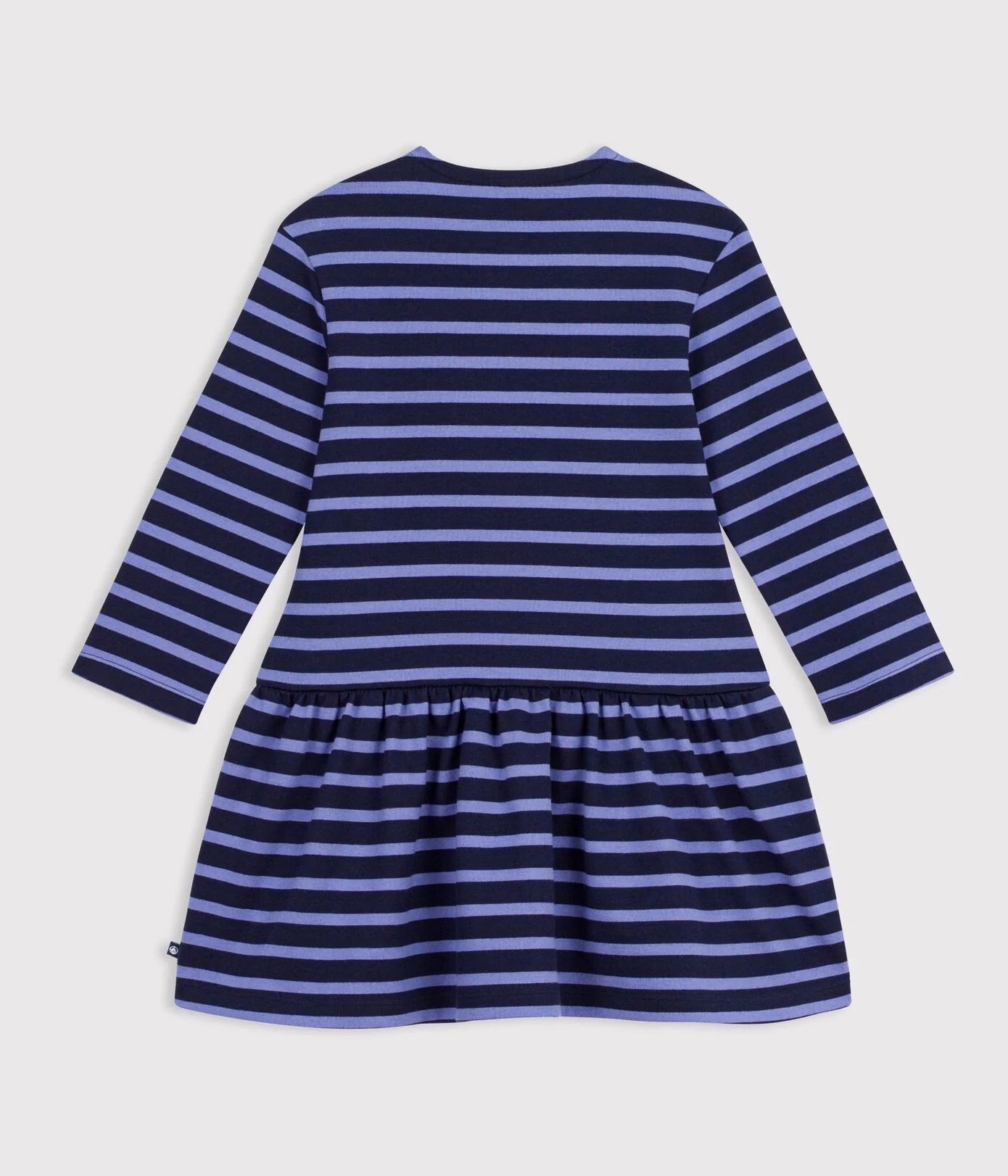 Petit Bateau Girl's Longsleeve Stripe Dress - Navy + Purple