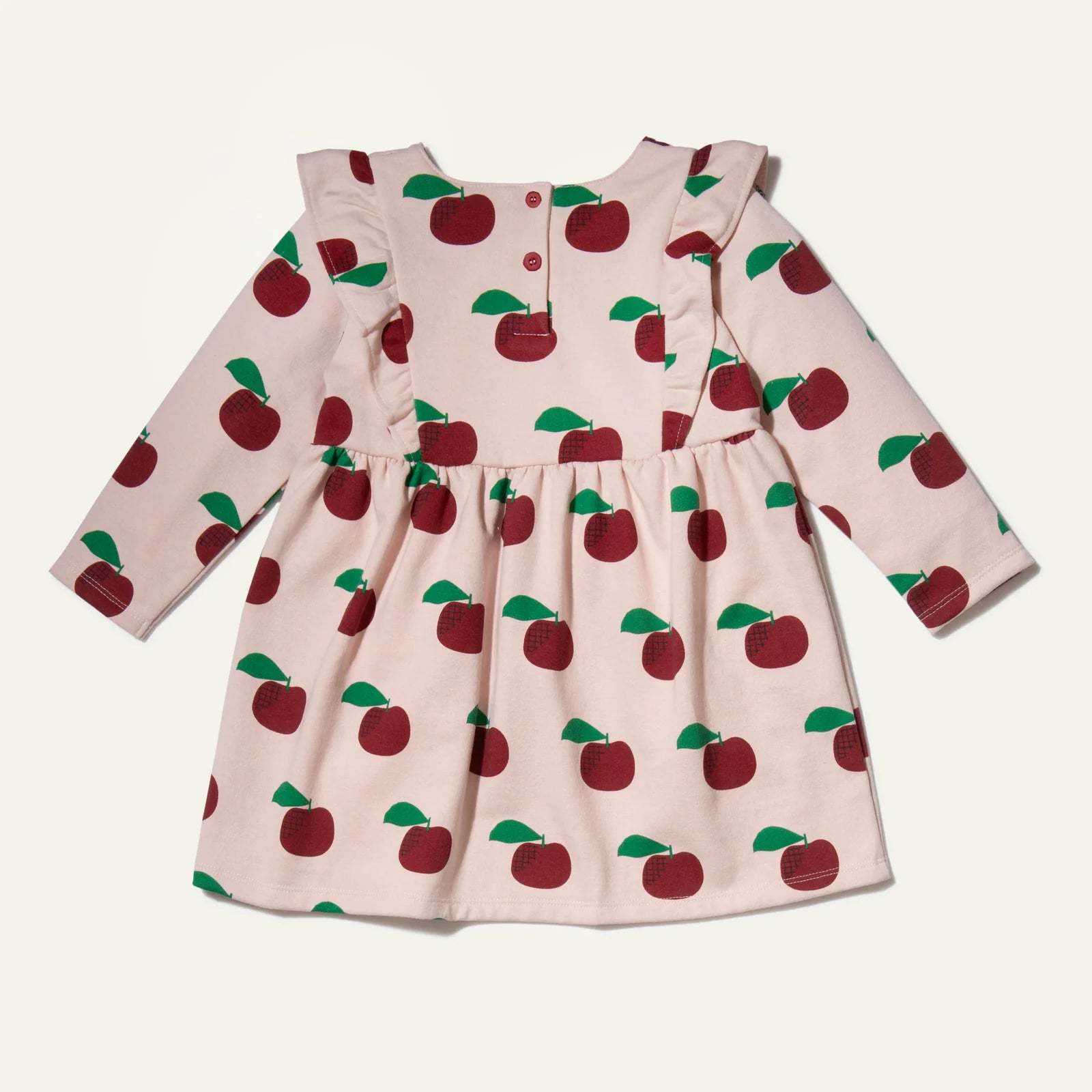 Mon Coeur Recycled Cotton Apples Kid Ruffle Dress