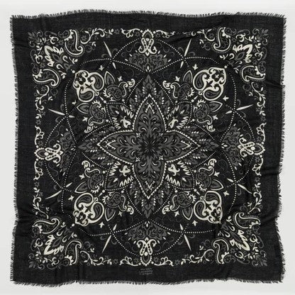 Maison Lecomte Flament Womens Bandana Black Scarf