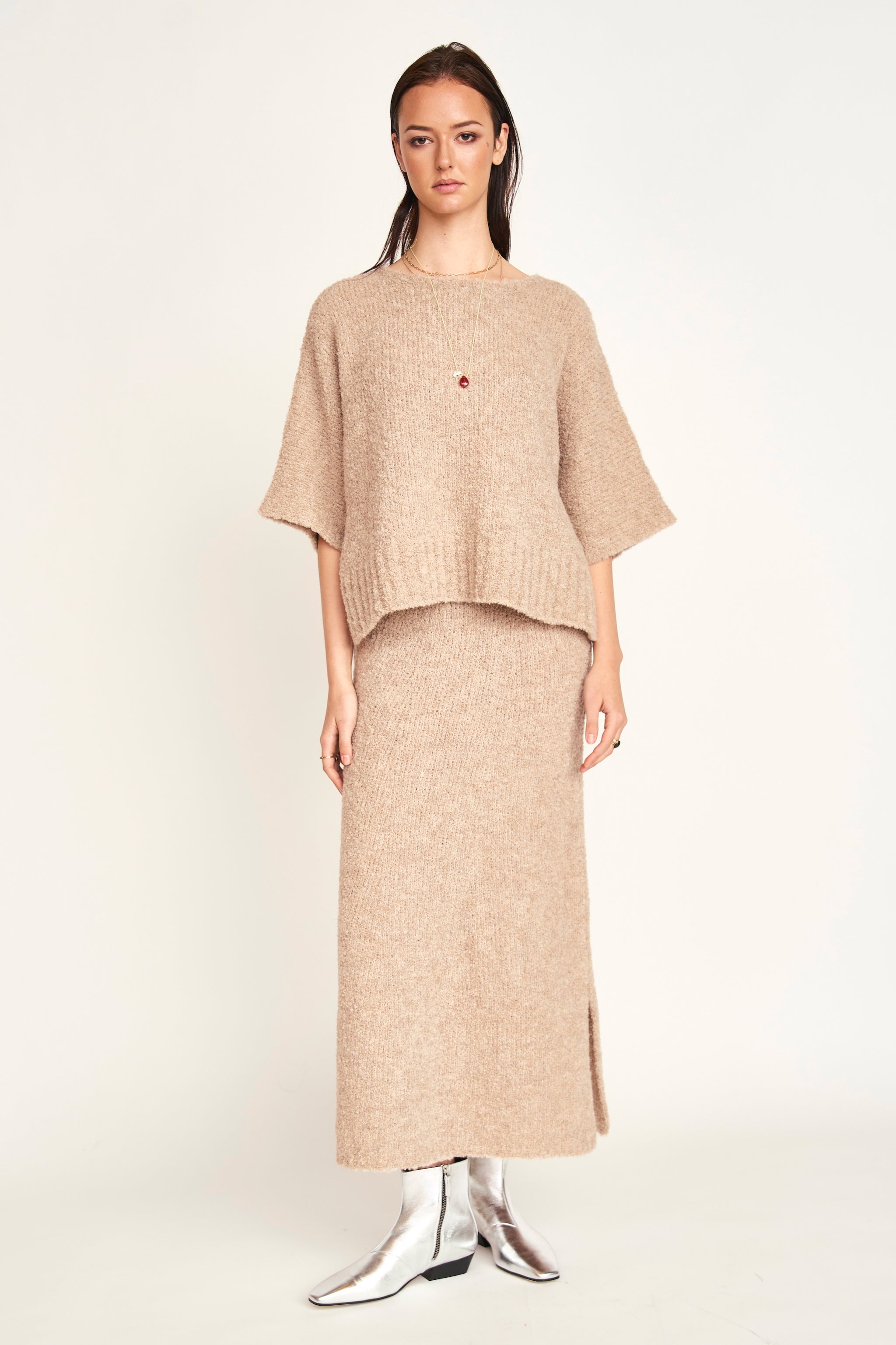 MIRTH Fez Boucle Top - Graham Cracker