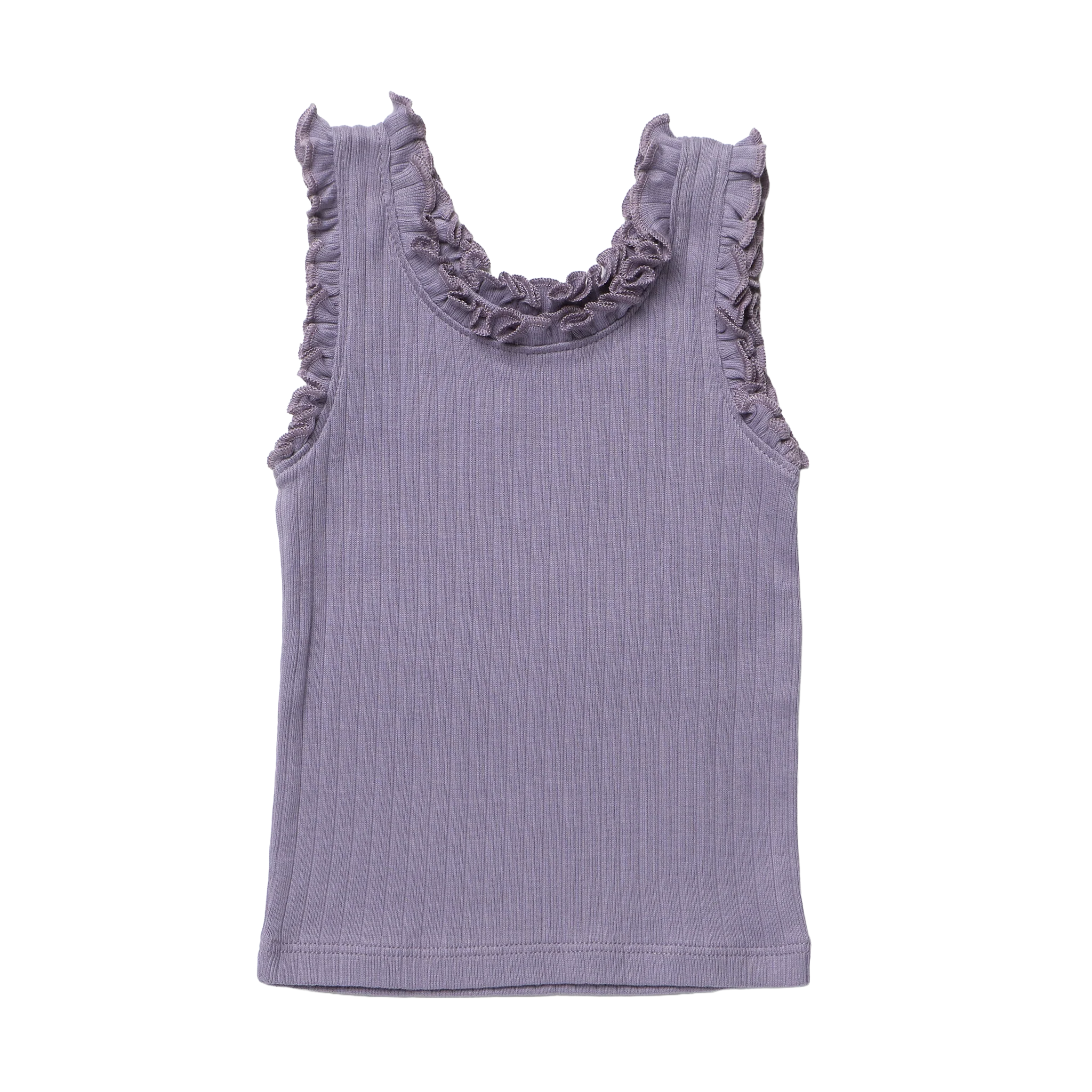 Pink Chicken Girls Joy Ruffle Rib Tank - Purple