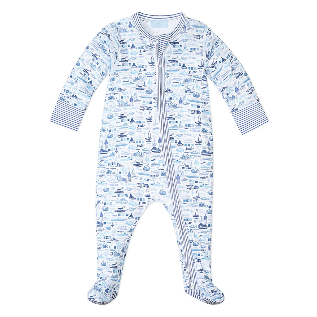 Joy Street Boats Zip Baby Onesie