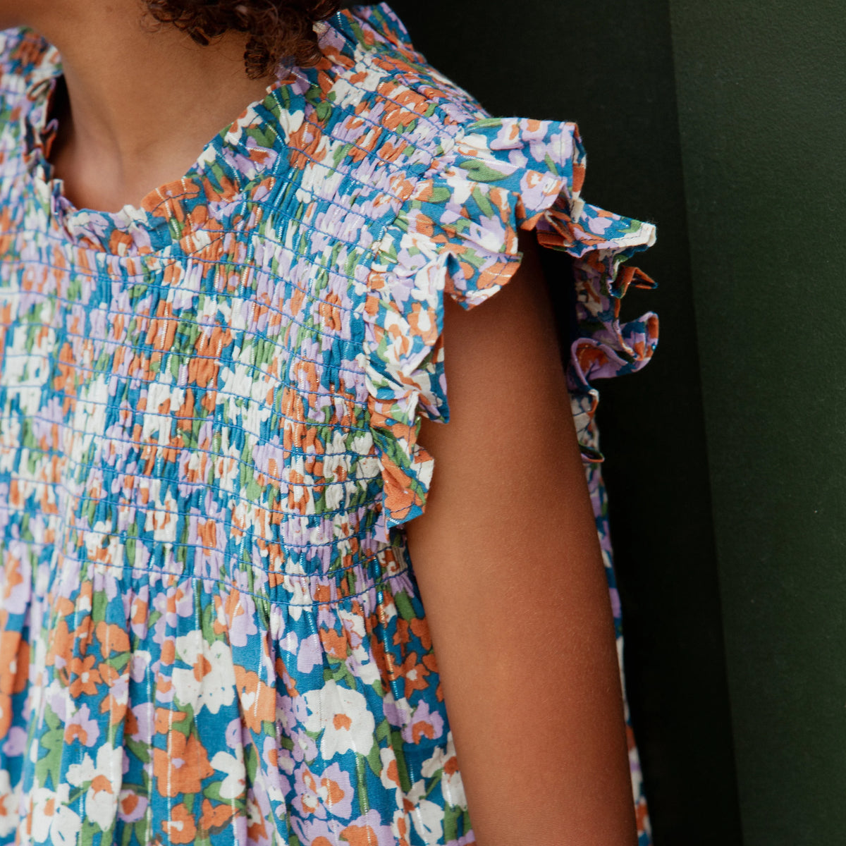 Pink Chicken Girls Stevie Dress - True Blue Sketched Floral