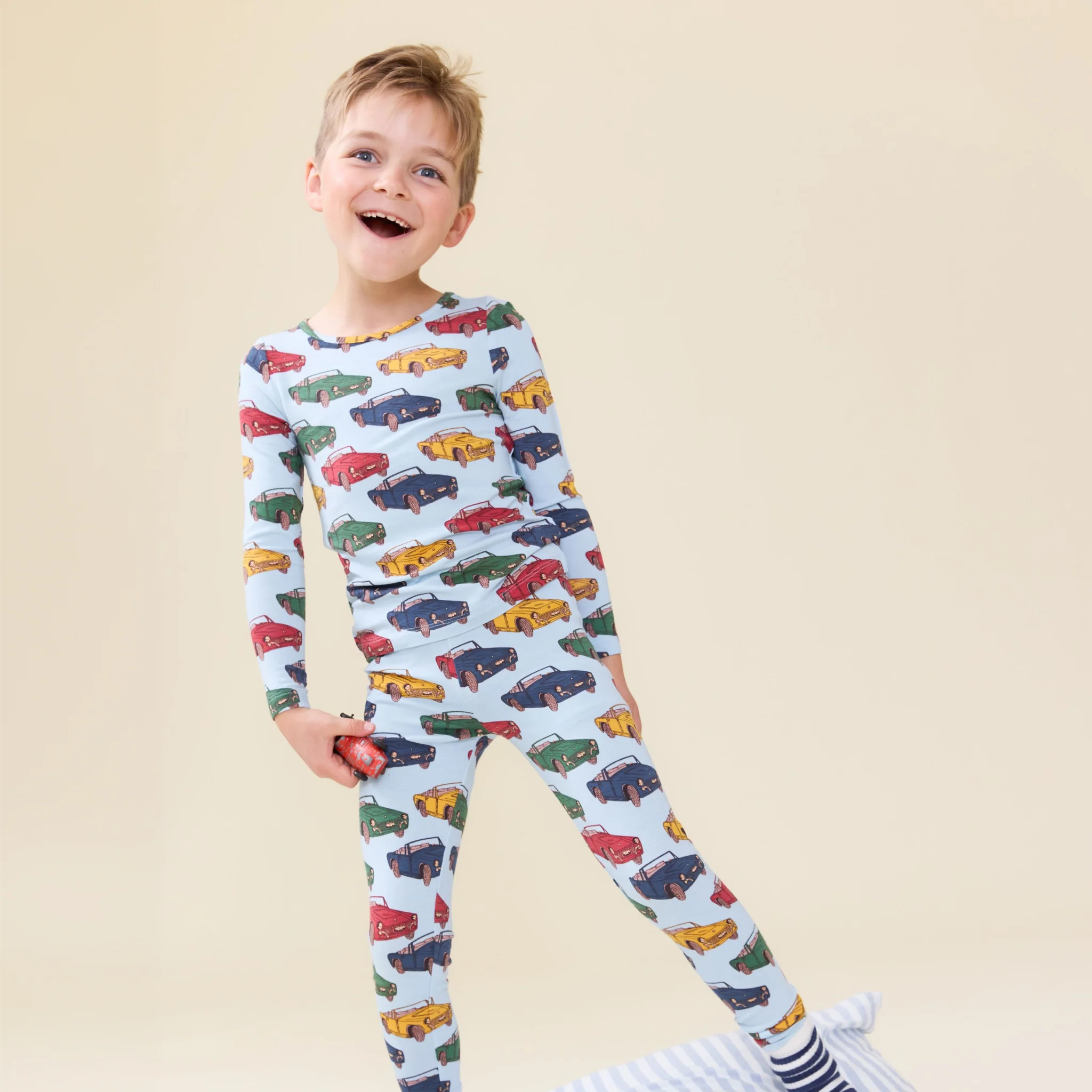 Pink Chicken Kids Bamboo PJ Set - Vintage Cars