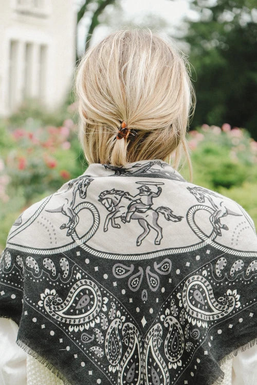 Maison Lecomte Flament Rodeo Black WC Scarf