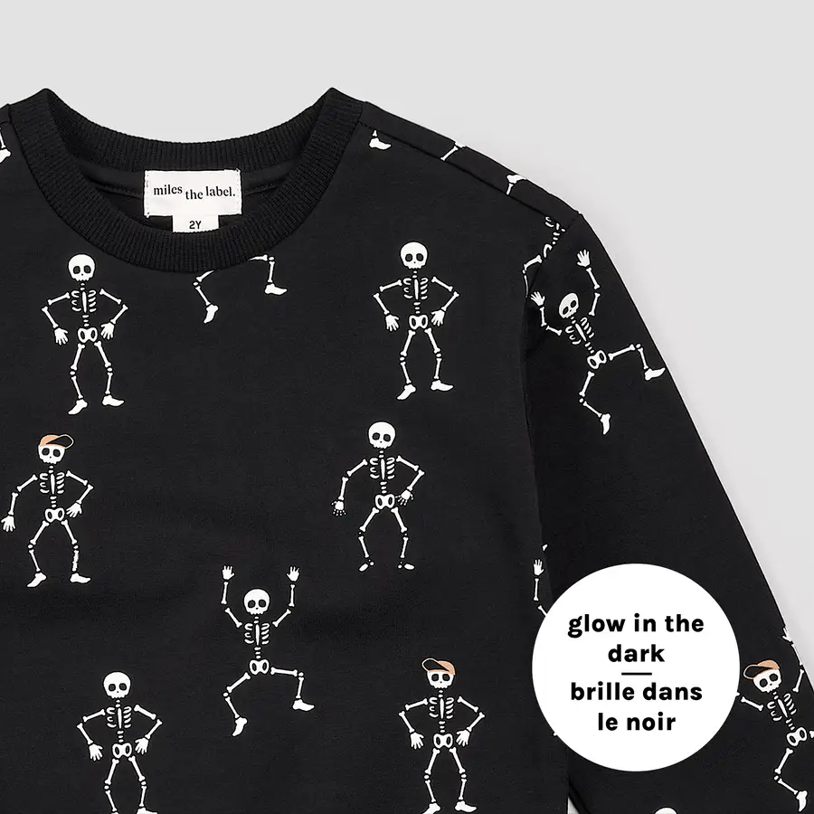 Miles the Label Dancing Glow-in-the-Dark Skeletons Sweatshirt