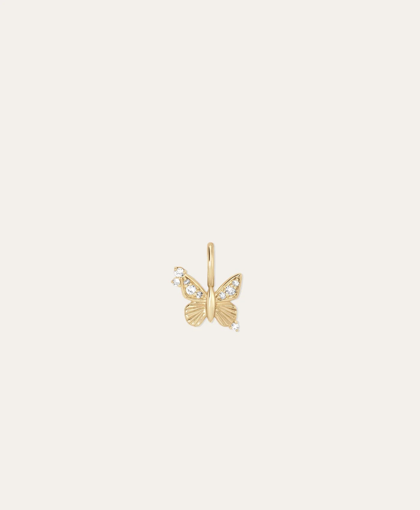 Diamond Butterfly Mini Charm - Yellow Gold