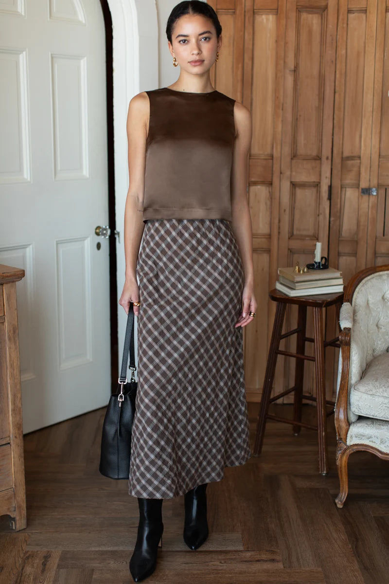 Emerson Fry Bias Skirt 2 - Cocoa Plaid