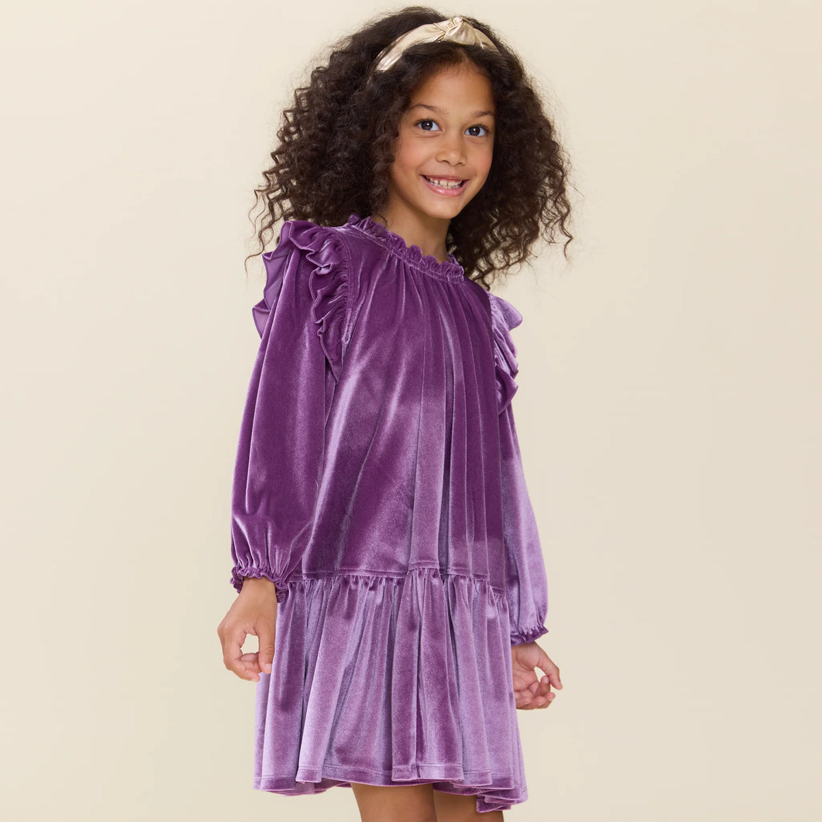 Pink Chicken Girls Harper Dress - Lavender Velour