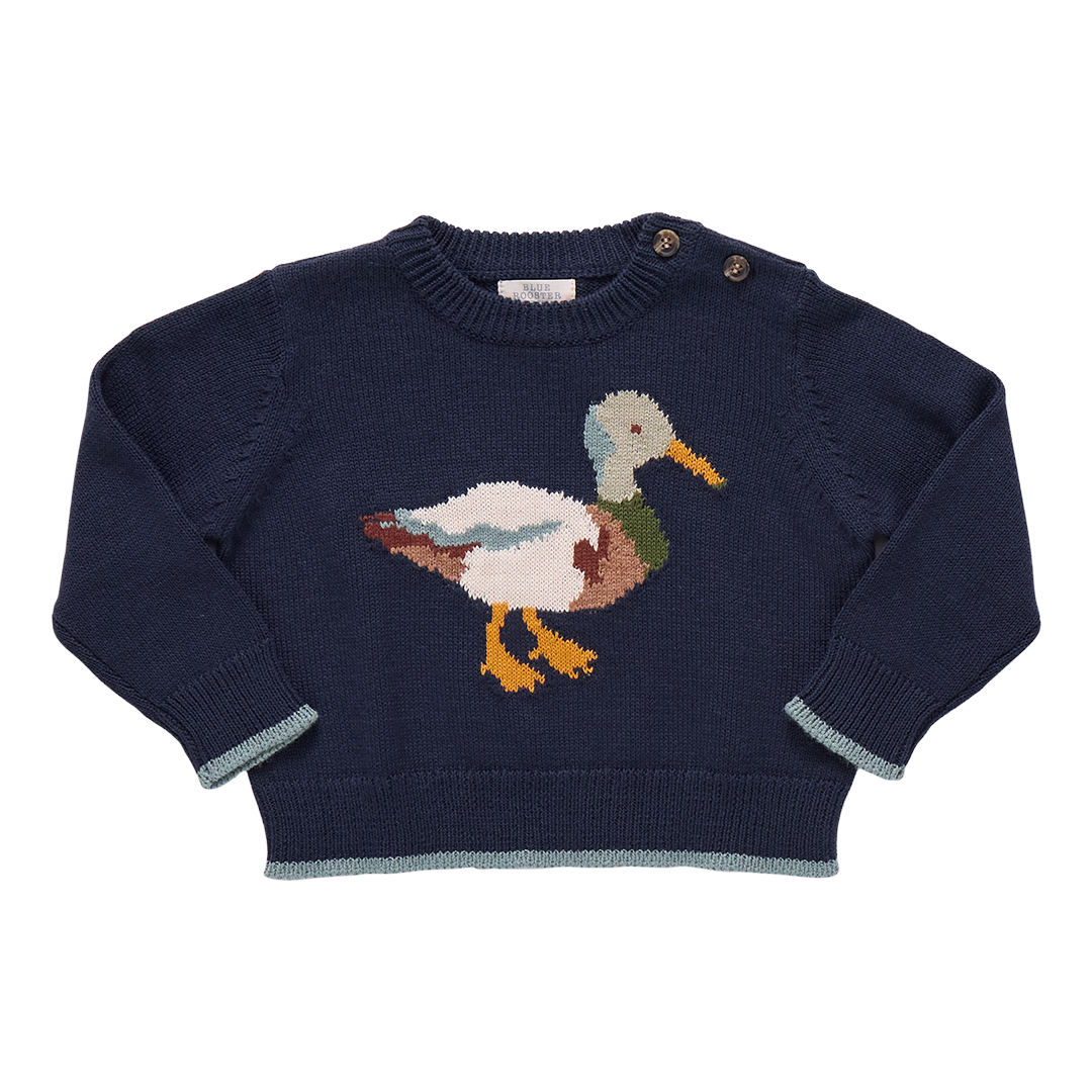 Pink Chicken Baby Boys Oliver Sweater - Navy Mallard