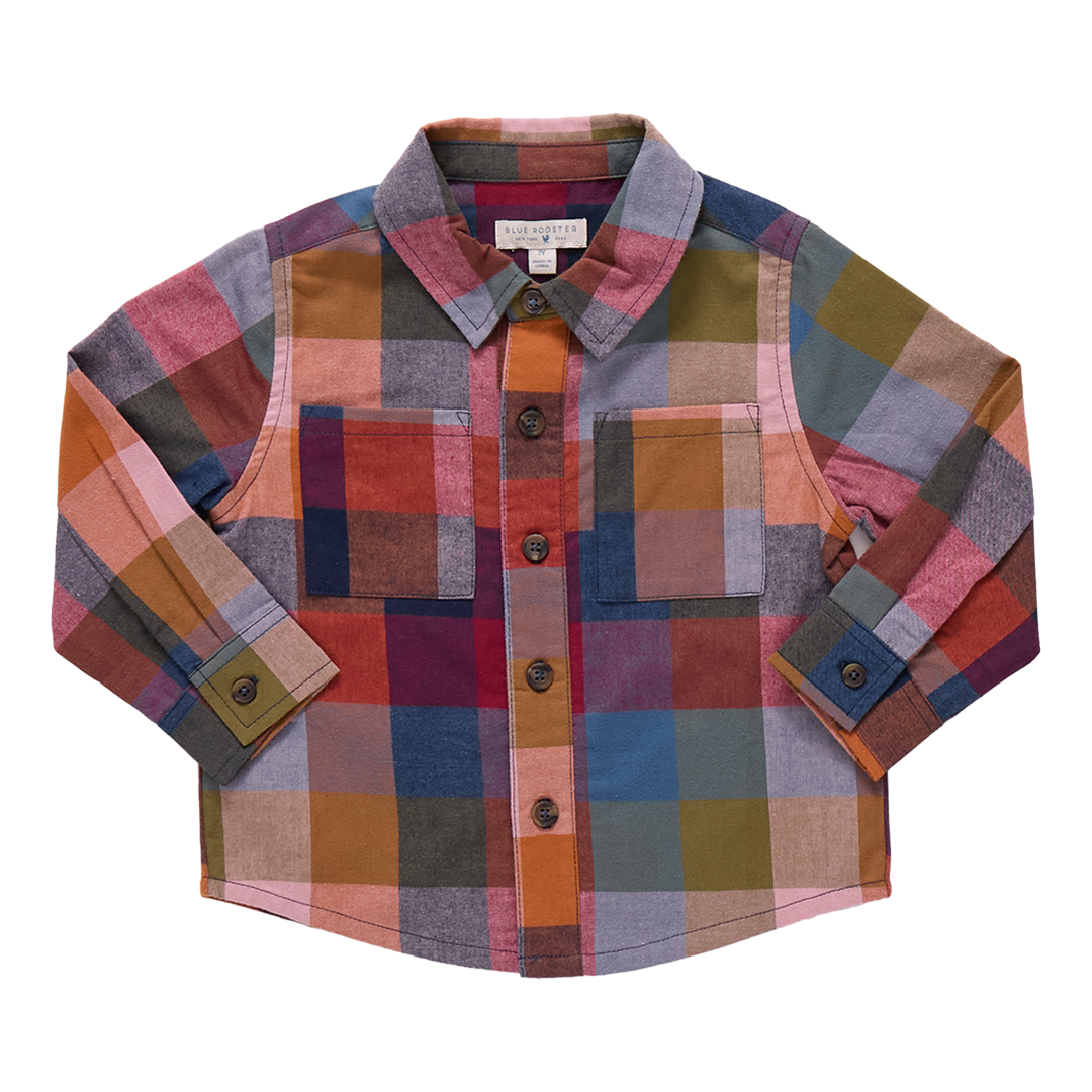 Pink Chicken Boys Jack Shirt - Harvest Check