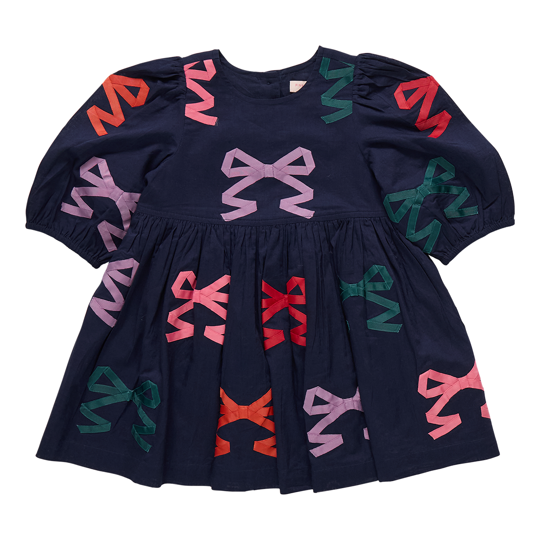 Pink Chicken Girls Brooke Dress - Multi Bow Applique