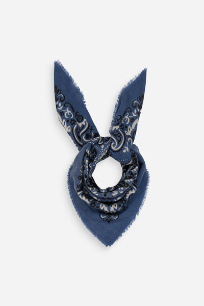 Maison Lecomte Flament Bandana Blue Granite WC Scarf