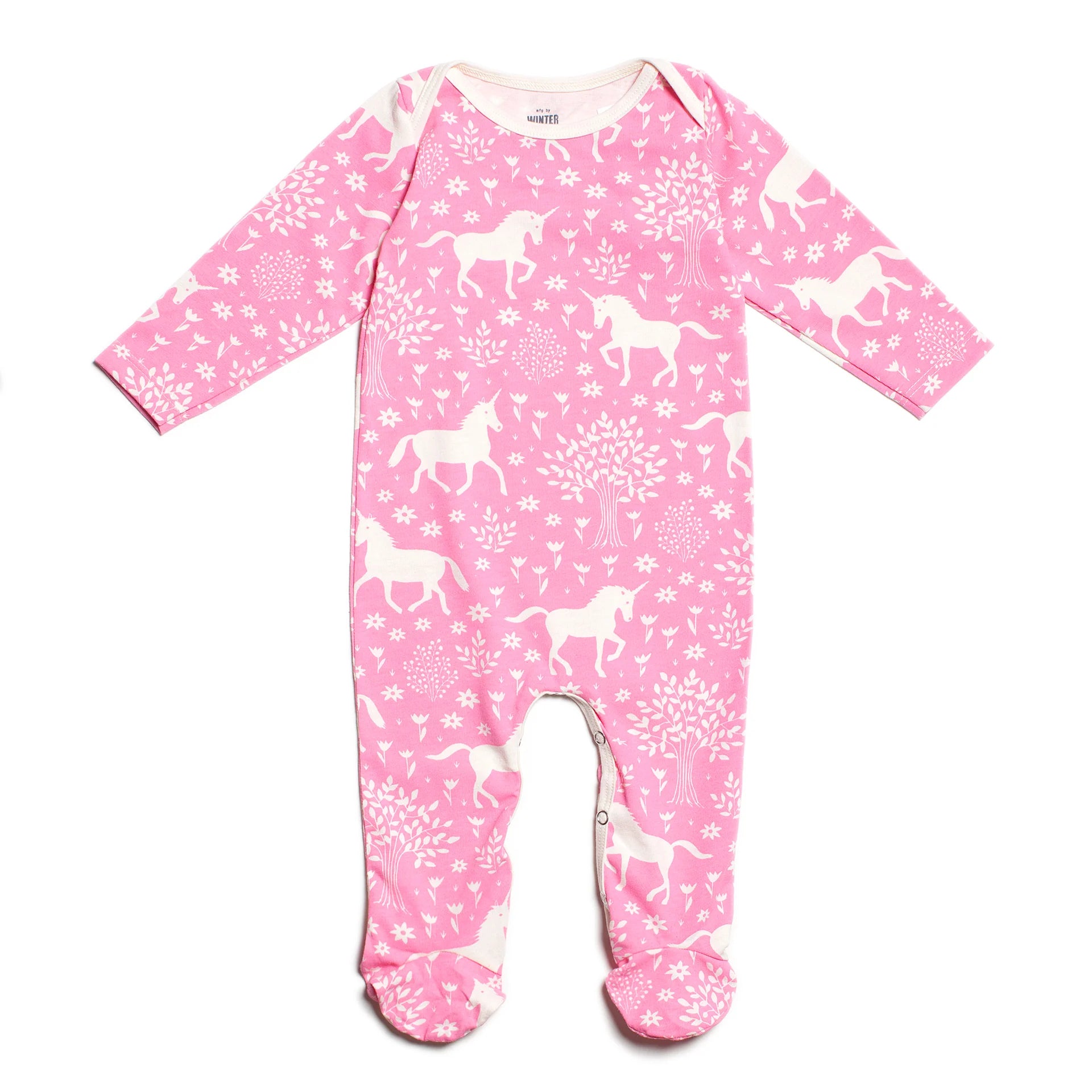 Winter Water Factory Footed Romper - Magical Forest - Pink