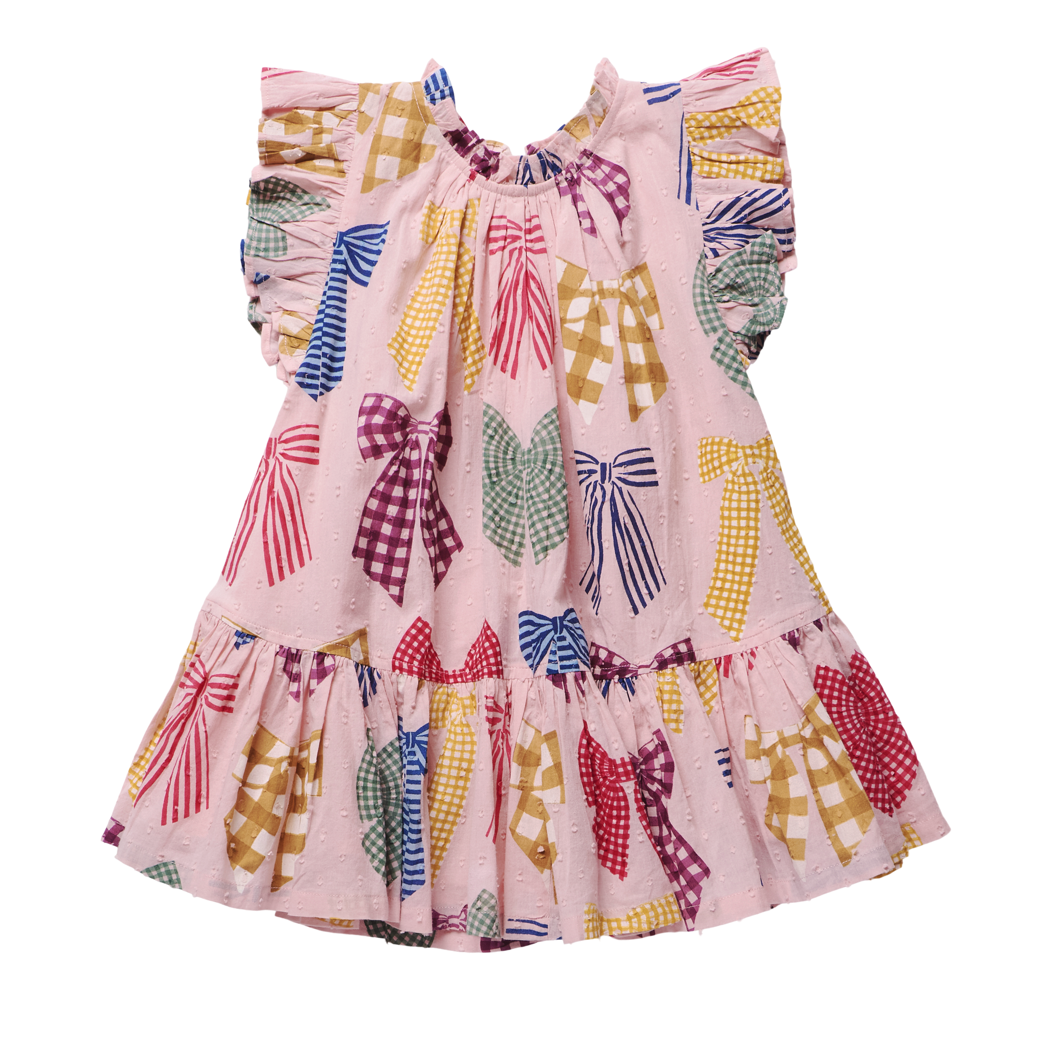 Pink Chicken Girls Harper Dress - Patterned Bows