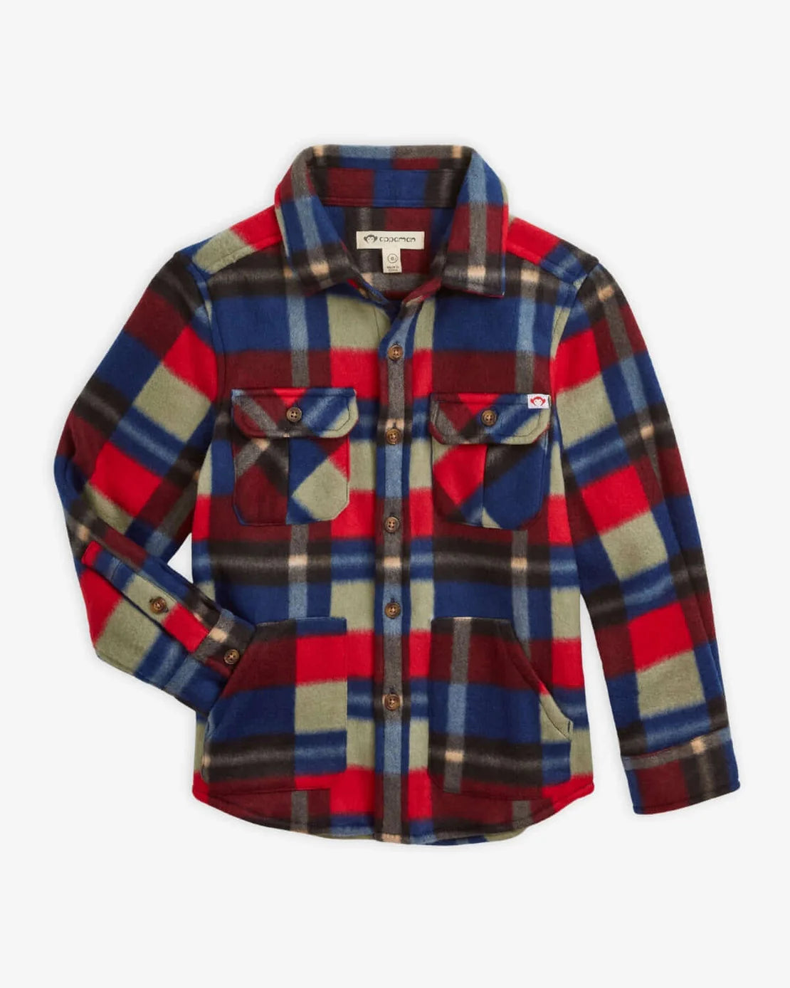 Appaman Snow Fleece Shirt - Cherry Blue Check