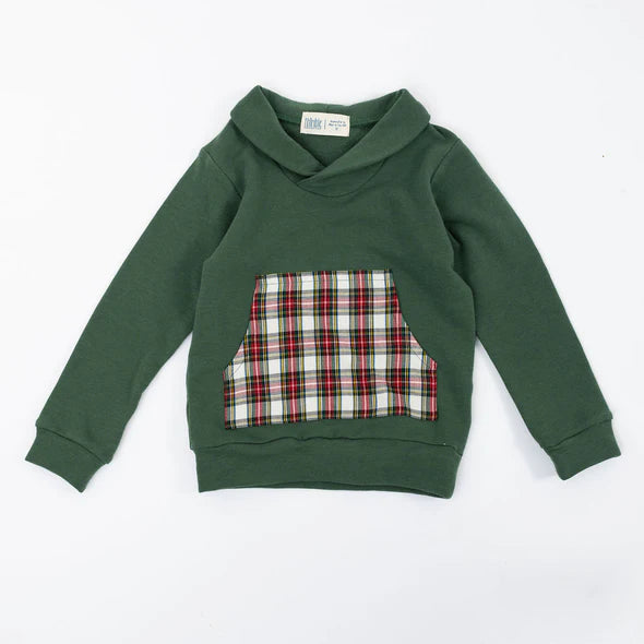 Thimble Shawl Collar Sweatshirt - Evergreen Stewart