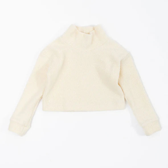 Thimble Funnel Cropped Sweatshirt - Cream Sherpa