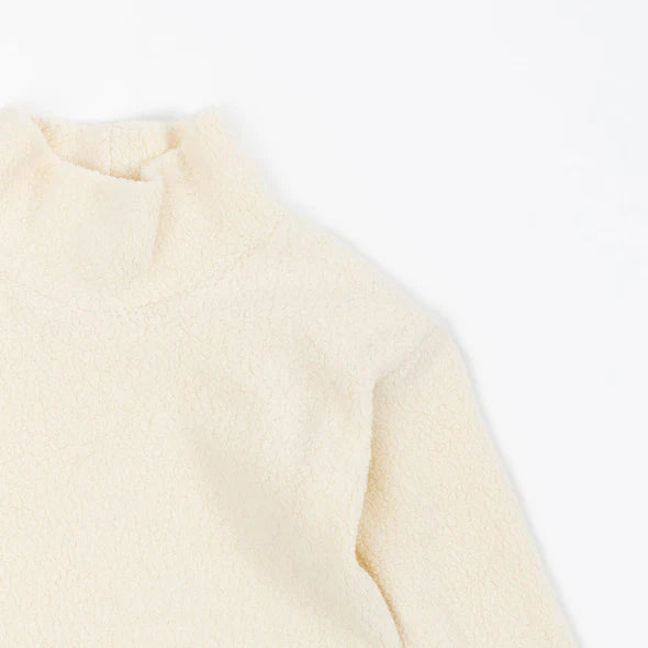 Thimble Funnel Cropped Sweatshirt - Cream Sherpa