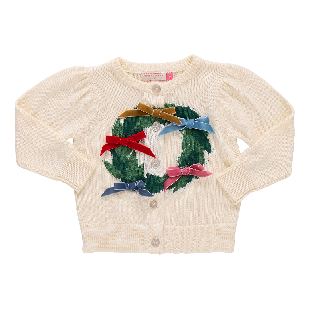 Pink Chicken Girls Constance Sweater - Holiday Wreath